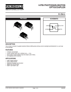 H11B815S Datasheet PDF Fairchild Semiconductor