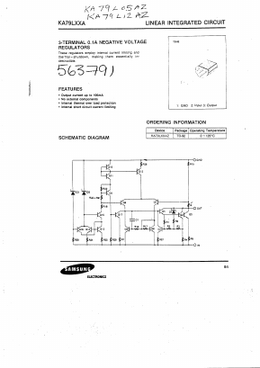 KA79L01AZ Datasheet PDF Fairchild Semiconductor