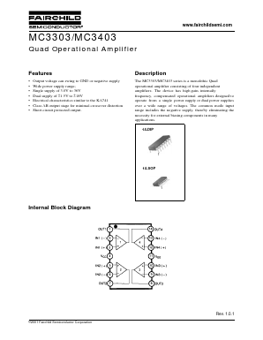 MC3403 Datasheet PDF Fairchild Semiconductor