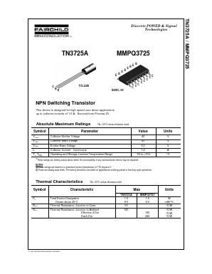 MMPQ3725 Datasheet PDF Fairchild Semiconductor