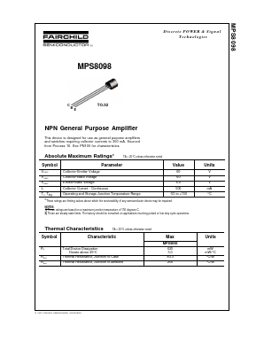 MPS8098D74Z Datasheet PDF Fairchild Semiconductor