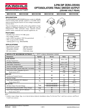 MOC3033SM Datasheet PDF Fairchild Semiconductor
