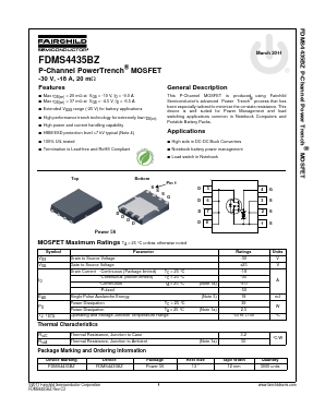 FDMS4435BZ Datasheet PDF Fairchild Semiconductor