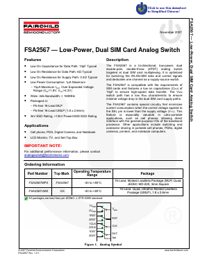 FSA2567 Datasheet PDF Fairchild Semiconductor