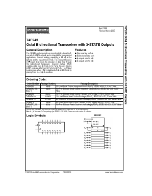 74F245SC-NL Datasheet PDF Fairchild Semiconductor