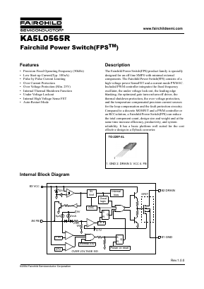 KA5L0565R Datasheet PDF Fairchild Semiconductor