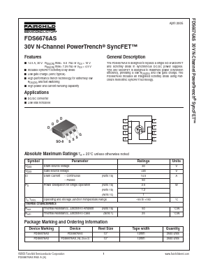 FDS6676AS Datasheet PDF Fairchild Semiconductor