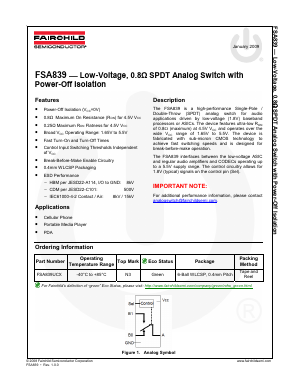 FSA839UCX Datasheet PDF Fairchild Semiconductor