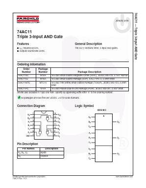 74AC11MTCX Datasheet PDF Fairchild Semiconductor