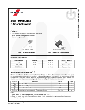 MMBFJ108_15 Datasheet PDF Fairchild Semiconductor