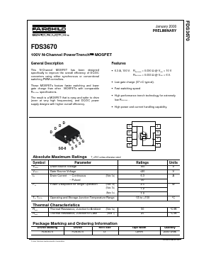 FDS3670 Datasheet PDF Fairchild Semiconductor