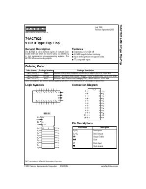 74ACT823SPC Datasheet PDF Fairchild Semiconductor