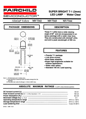 MV7342 Datasheet PDF Fairchild Semiconductor