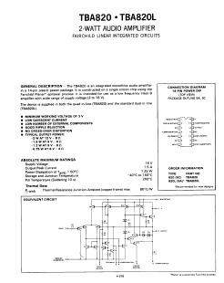 TBA820 Datasheet PDF Fairchild Semiconductor