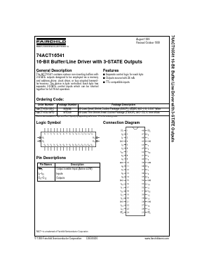74ACT16541SSCX Datasheet PDF Fairchild Semiconductor