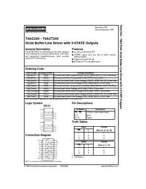 74AC244CW Datasheet PDF Fairchild Semiconductor