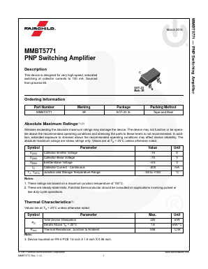 MMBT5771_14 Datasheet PDF Fairchild Semiconductor