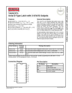 74VHC573MTC Datasheet PDF Fairchild Semiconductor
