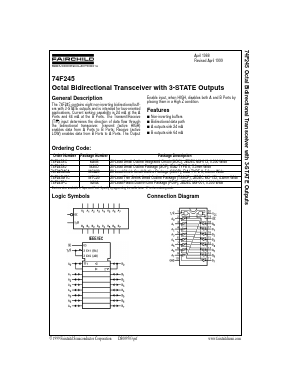74F245CW Datasheet PDF Fairchild Semiconductor