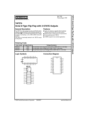 74F574SCX Datasheet PDF Fairchild Semiconductor