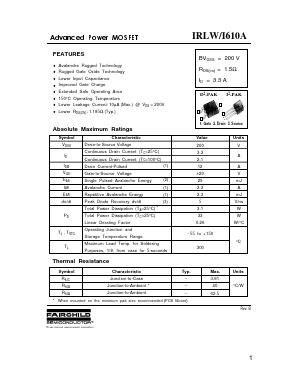 IRLI610A Datasheet PDF Fairchild Semiconductor