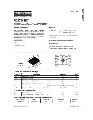 FDS7066N7 Datasheet PDF Fairchild Semiconductor