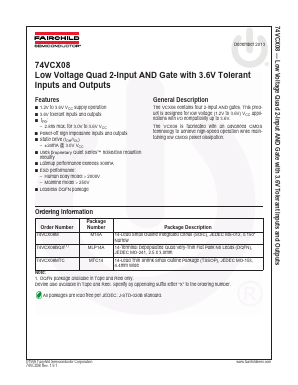 74VCX08MX Datasheet PDF Fairchild Semiconductor