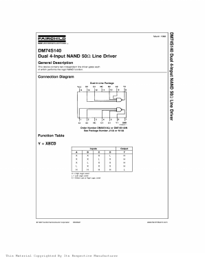 DM74S140J Datasheet PDF Fairchild Semiconductor