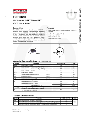 FQD17P06 Datasheet PDF Fairchild Semiconductor