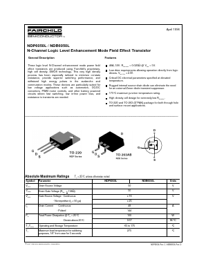 NDB6050L Datasheet PDF Fairchild Semiconductor