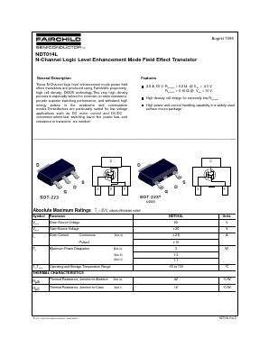 NDT014L Datasheet PDF Fairchild Semiconductor