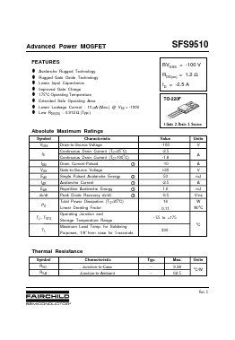 SFS9510 Datasheet PDF Fairchild Semiconductor