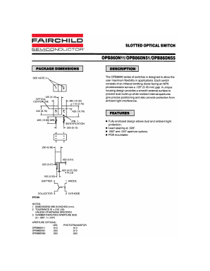 OPB860N11 Datasheet PDF Fairchild Semiconductor