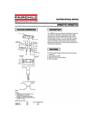 OPB867T Datasheet PDF Fairchild Semiconductor