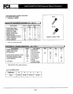 2SB772 Datasheet PDF First Components International