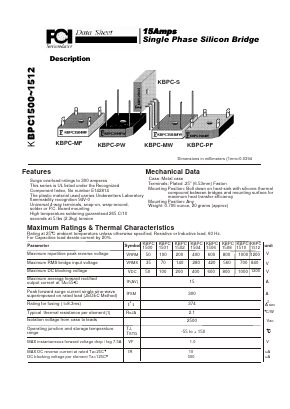 KBPC3500S Datasheet PDF First Components International