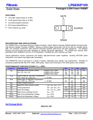 LP6836P100-1 Datasheet PDF Filtronic PLC