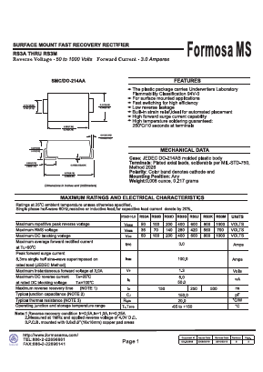 RS3A Datasheet PDF Formosa Technology