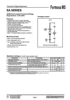 SA64A-H Datasheet PDF Formosa Technology