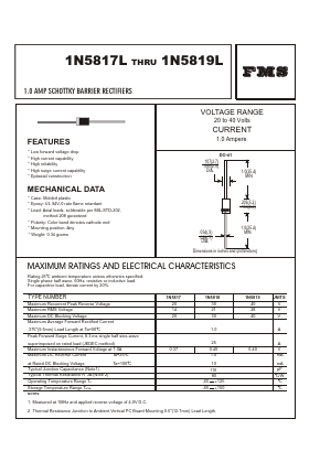 1N5817L Datasheet PDF Formosa Technology
