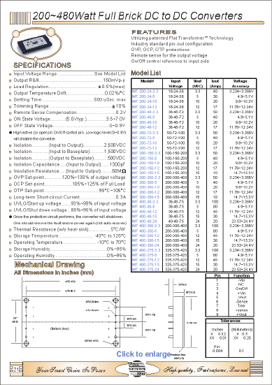 IMT200-48-3.3 Datasheet PDF Fran Mar International