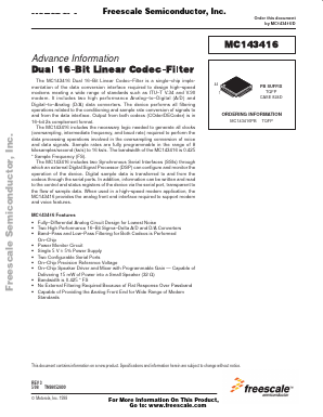 MC143416PB Datasheet PDF Freescale Semiconductor