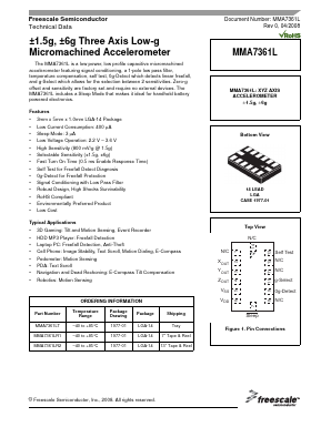 MMA7361LT Datasheet PDF Freescale Semiconductor