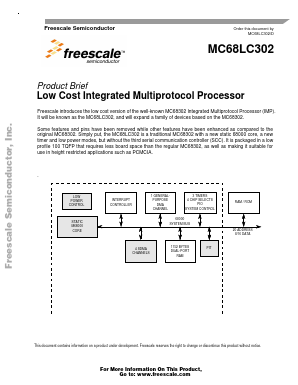 MC68LC302 Datasheet PDF Freescale Semiconductor