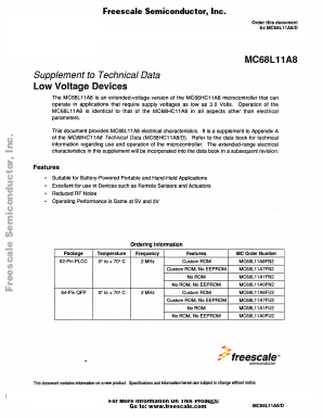 MC68L11A8FN2 Datasheet PDF Freescale Semiconductor