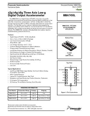 MMA7450LR1 Datasheet PDF Freescale Semiconductor