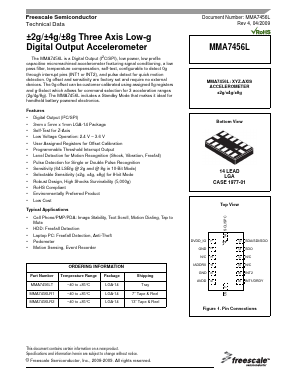 MMA7456LR1 Datasheet PDF Freescale Semiconductor