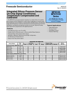 MPXV5100GC7U Datasheet PDF Freescale Semiconductor