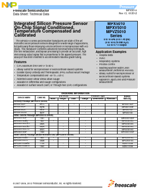 MPXV5010GC6U Datasheet PDF Freescale Semiconductor