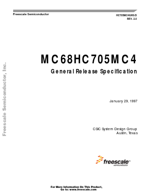 MC68HC705MC4MDW Datasheet PDF Freescale Semiconductor